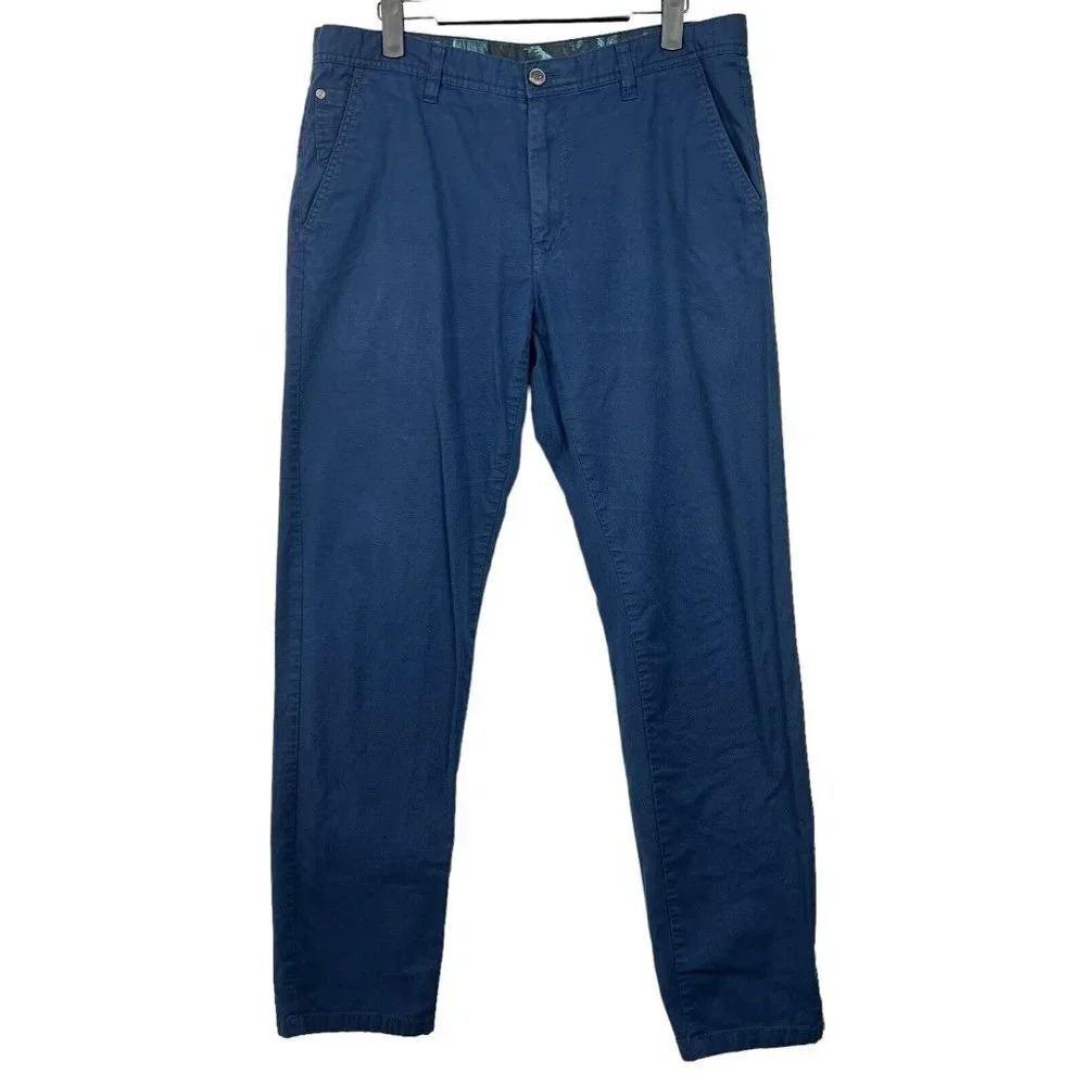 G2000 Man Chino Dress Pants Mens Size 34 x 31.5 Blue Smart Fit Slacks Stretch